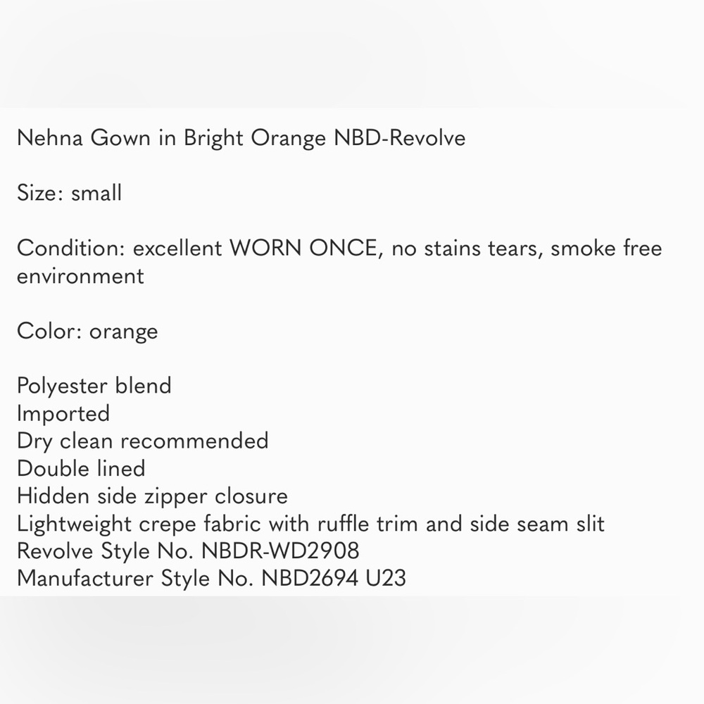 Nehna Gown in Bright Orange NBD-Revolve - Picture 6 of 6